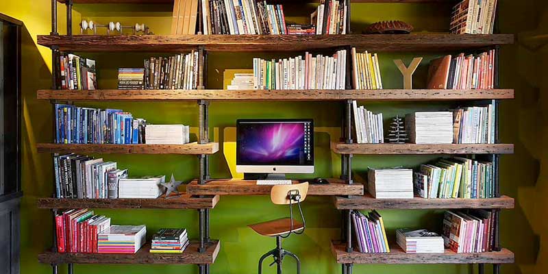 طراحی دکوراسیون دفتر کار در خانه - به رنگ دفتر کار خانگی توجه کنید