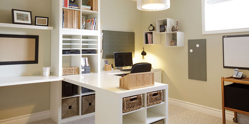 طراحی دکوراسیون دفتر کار در خانه - طراحی دفتر کار در منزل در مکان مناسب